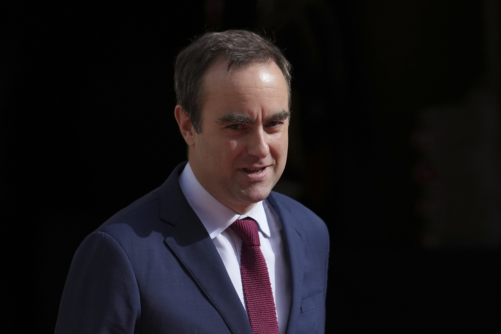 FILE - French Defense Minister Sebastien Lecornu arrive to discuss support for Ukraine and European defense in Paris, March 12, 2025. (AP Photo/Aurelien Morissard, File)