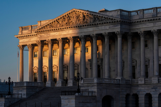 FILE - The House of Representatives at the Capitol is illuminated at dawn in Washington, Oct. 6, 2025. (AP Photo/J. Scott Applewhite, File) FILE - The House of Representatives at the Capitol is illuminated at dawn in Washington, Oct. 6, 2025. (AP Photo/J. Scott Applewhite, File)