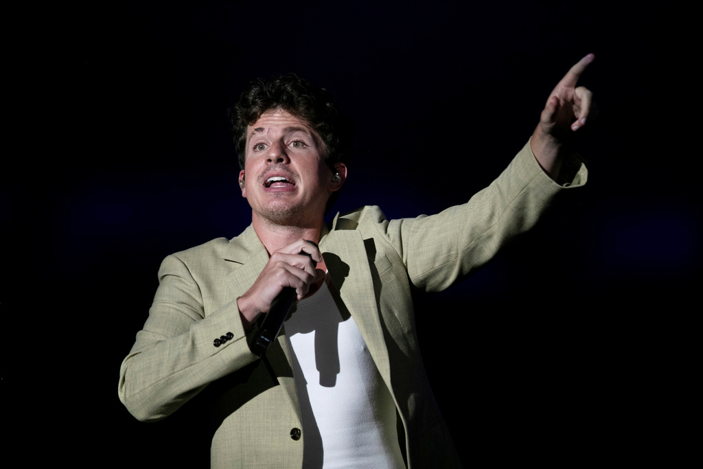 FILE - American singer Charlie Puth performs at the Rock in Rio music festival in Rio de Janeiro, Thursday, Sept. 19, 2024. (AP Photo/Bruna Prado, File)