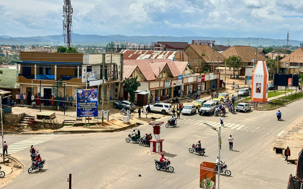 A general view of Bunia, where Ebola outbreaks have been confirmed in Ituri province, Congo, Friday, May 15, 2026. (AP Photo)