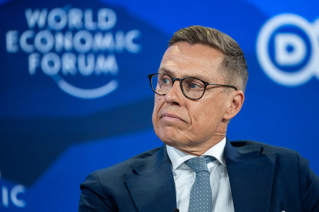 Alexander Stubb, President of Finland, attends a panel discussion during the 56th annual meeting of the World Economic Forum, in Davos, Switzerland, Wednesday, Jan. 21, 2026. (Gian Ehrenzeller/Keystone via AP)