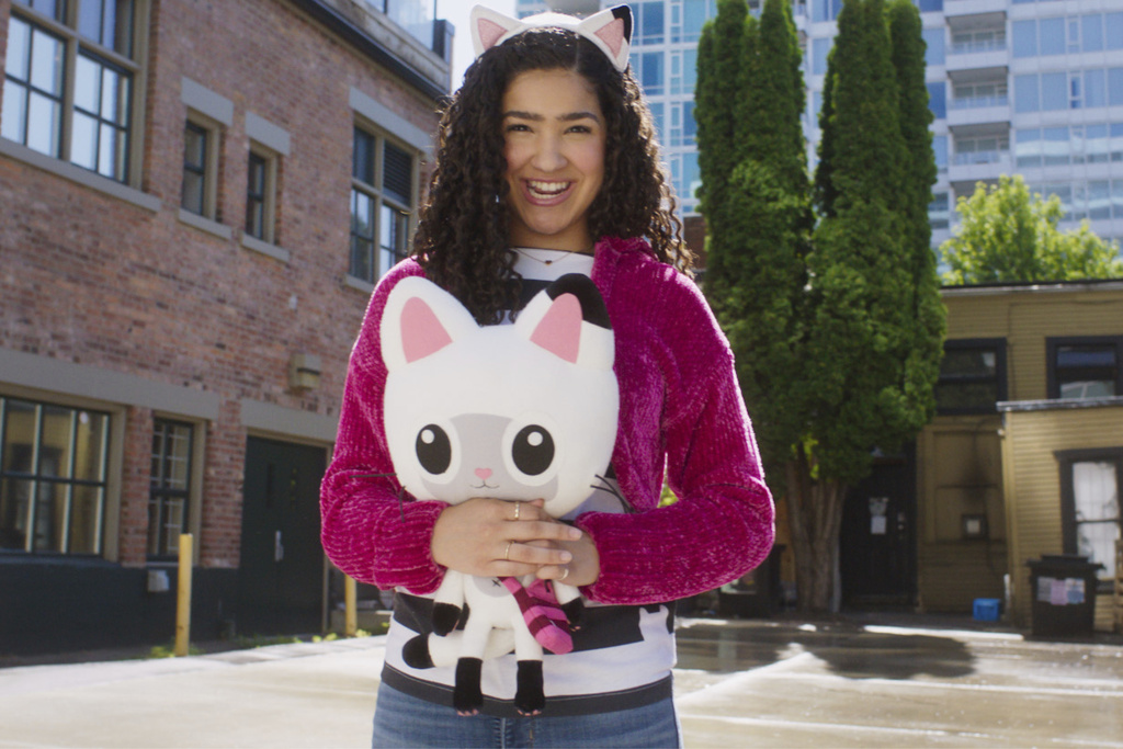 This image released by Universal Pictures shows Laila Lockhart Kraner as Gabby in a scene from DreamWorks Animation's "Gabby's Dollhouse: The Movie." (Universal Pictures/DreamWorks Animation via AP)