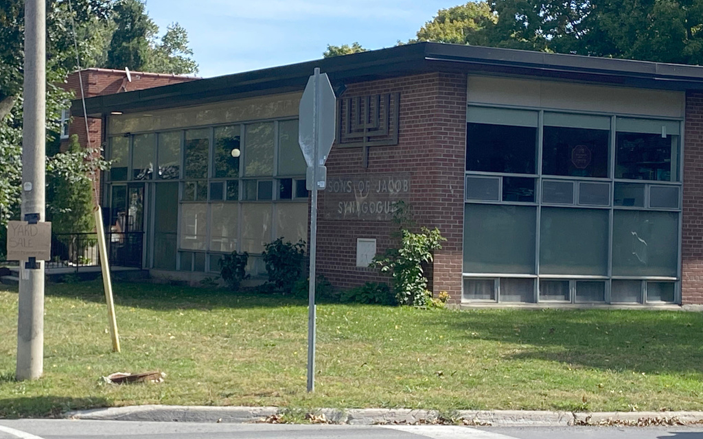 The Sons of Jacob Synagogue is shown in Belleville, Ontario on Monday, Sept. 21, 2026. (Sharif Hassan/The Canadian Press via AP)
