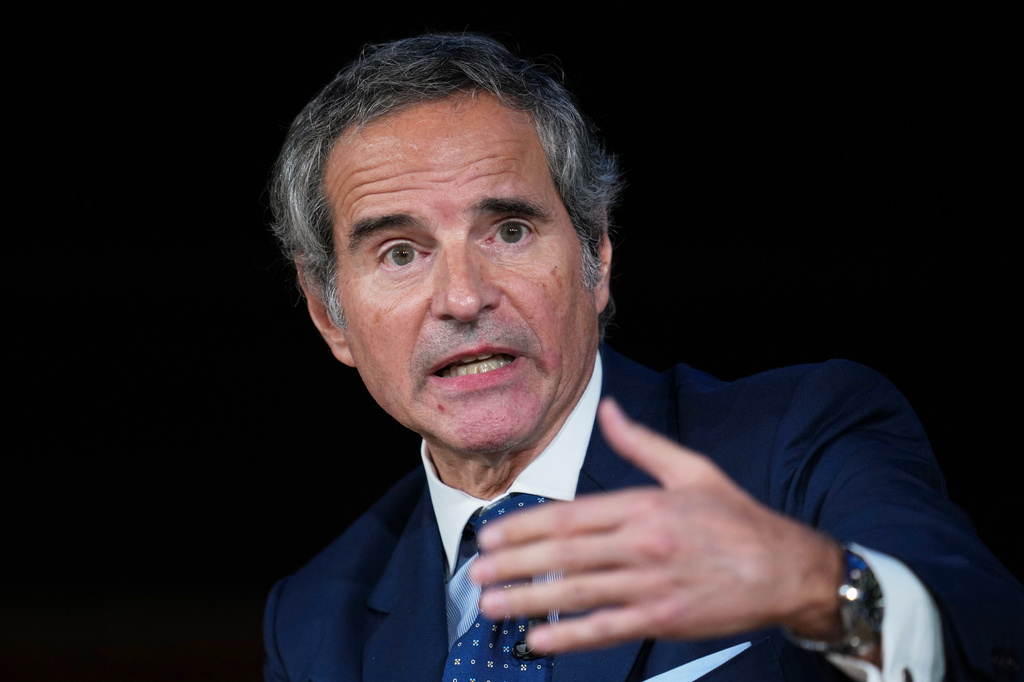 FILE - Rafael Grossi, one of the four candidates for the next UN Secretary-General, attends an event, "The Leader the UN Needs: Choosing the Next Secretary-General," in London on May 28, 2026. (AP Photo/Kin Cheung, File)