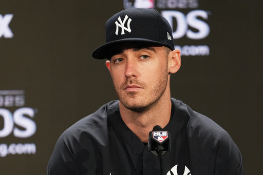 New York Yankees Cody Bellinger talks to reporters at Yankee Stadium in New York, Monday, Oct. 6, 2025. (AP Photo/Seth Wenig) New York Yankees Cody Bellinger talks to reporters at Yankee Stadium in New York, Monday, Oct. 6, 2025. (AP Photo/Seth Wenig)