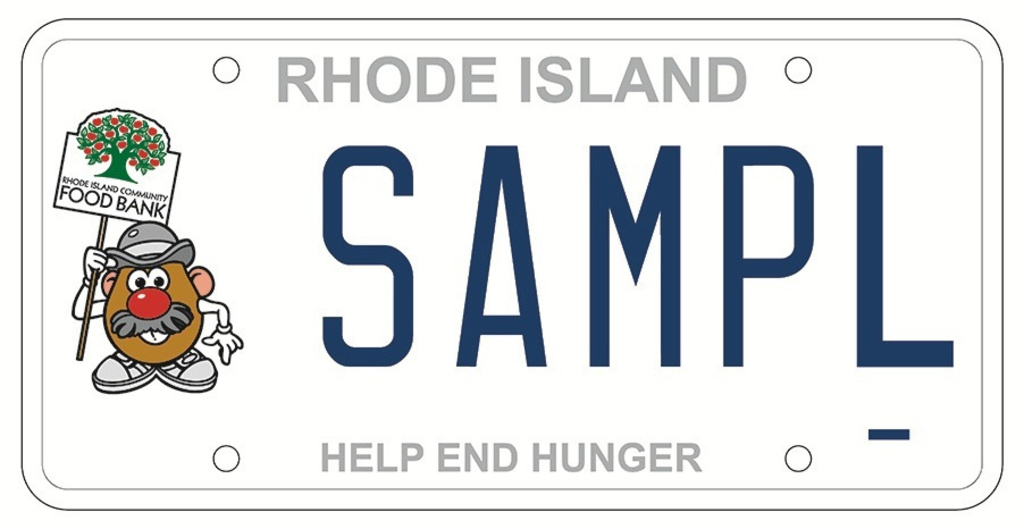 This image provided by Rhode Island DMV shows the Rhode Island specialty license plate. (Courtesy of Rhode Island’s Division of Motor Vehicles via AP)