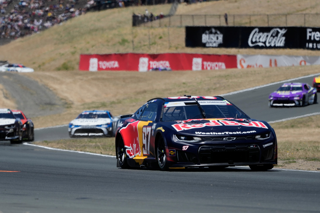 Shane van Gisbergen (97) drives during a NASCAR Cup Series auto race at Sonoma Raceway, Sunday, June 28, 2026, in Sonoma, Calif. (AP Photo/Jeff Chiu)