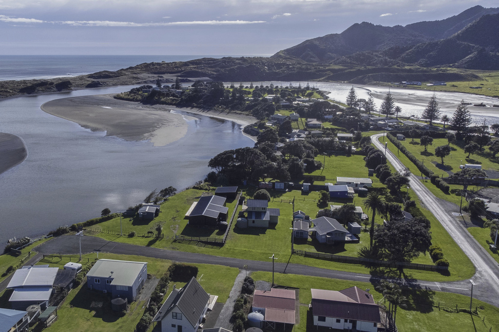 A general view of the town of Marokopa in the Waikato district of New Zealand, June 13, 2024. (Christel Yardley/Waikato Times via AP)
