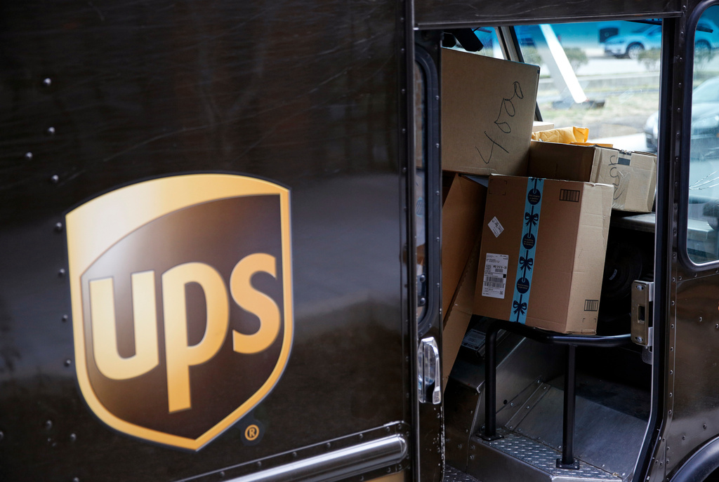FILE - In this Dec. 19, 2018, file photo packages await delivery inside of a UPS truck in Baltimore. (AP Photo/Patrick Semansky, FIle)