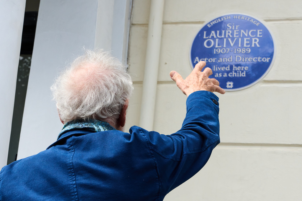 Ian McKellan unveils a Blue Plaque for Laurence Olivier in London, England, Wednesday, June 10, 2026. (Photo by Scott A Garfitt/Invision/AP)