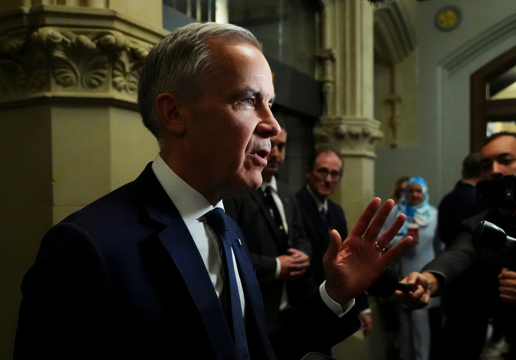 Prime Minister Mark Carney arrives to a caucus meeting in Ottawa on Wednesday, June 10, 2026. (Sean Kilpatrick/The Canadian Press via AP)