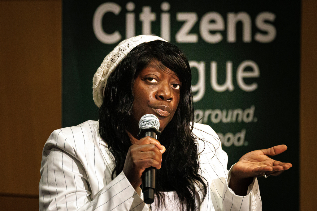 Brenda Short, a Minneapolis mayoral candidate, speaks during the 2025 Minneapolis mayoral debate at Westminster Hall at Westminster Presbyterian Church on Sept. 26, 2025, in Minneapolis. (Kerem Yücel/Minnesota Public Radio via AP)