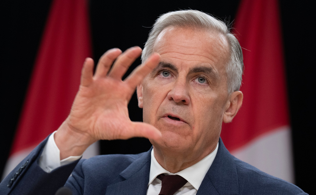 Canada Prime Minister Mark Carney speaks during a news conference in Ottawa, Canada, Thursday, June 25, 2026. (Adrian Wyld/The Canadian Press via AP)