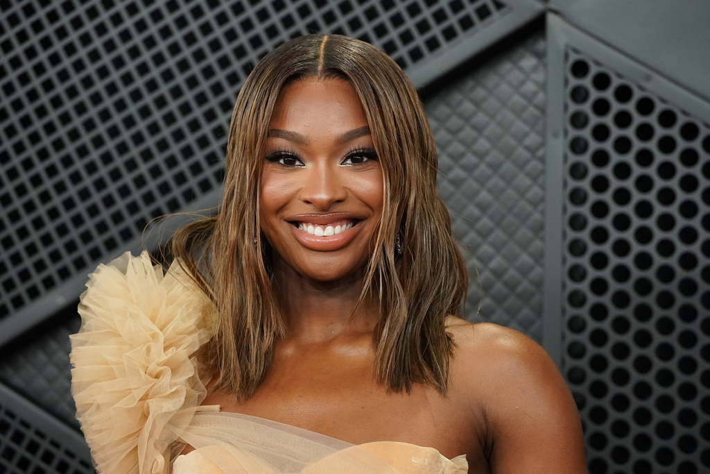 Coco Jones arrives at the 68th annual Grammy Awards on Sunday, Feb. 1, 2026, in Los Angeles. (Photo by Jordan Strauss/Invision/AP)