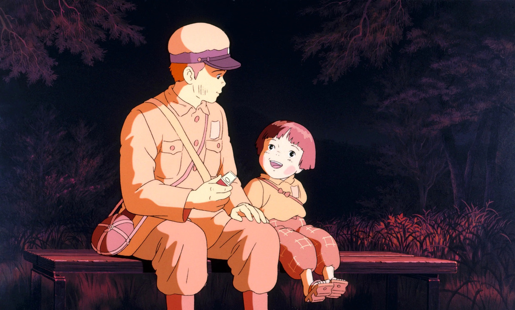This image released by GKIDS shows a scene from the 1988 film "Grave of the Fireflies." (GKIDS via AP)