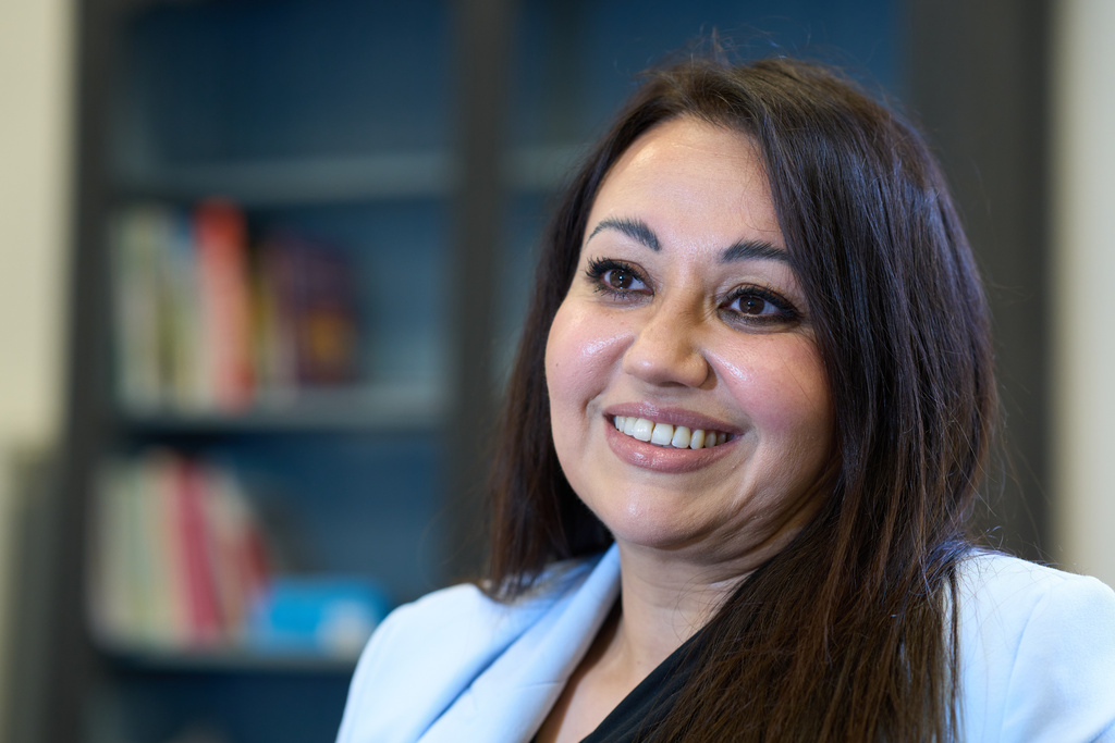 Palwasha Hamzad, who wants the Dutch election to be not about migration, but about tackling the chronic housing shortages in the Netherlands, poses for a portrait in Haarlem, Netherlands, Friday, Oct. 17, 2025. (AP Photo/Peter Dejong)