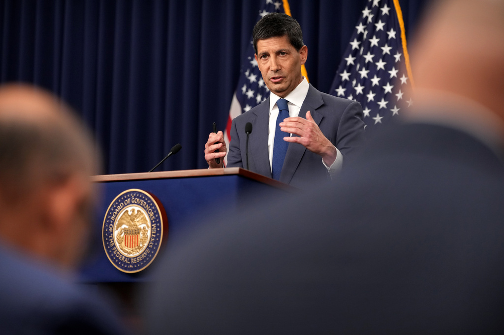 Federal Reserve Board Chairman Kevin Warsh speaks during a news conference at the Federal Reserve in Washington, Wednesday, July 29, 2026. (AP Photo/Mark Schiefelbein)