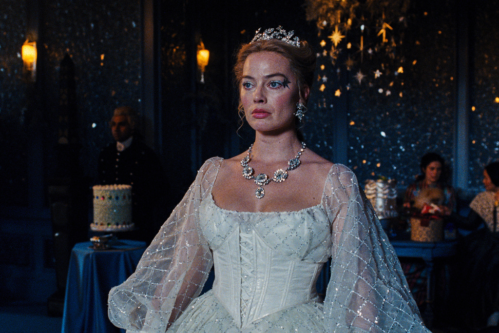 This image released by Warner Bros. Pictures shows Margot Robbie in a scene from "Wuthering Heights." (Warner Bros. Pictures via AP)