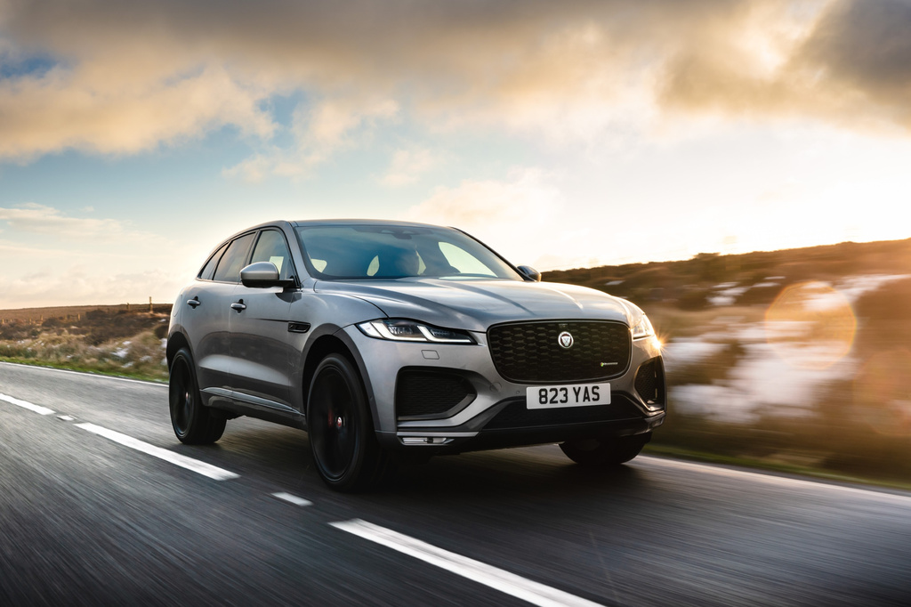 This photo provided by Jaguar shows the F-Pace, a luxury SUV that you may be able to score a deal on as Jaguar transitions to a fully electric lineup. (Courtesy of Jaguar Land Rover North America via AP)