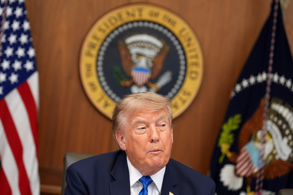 President Donald Trump speaks during a cabinet meeting, Friday, July 31, 2026, at Camp David, the presidential retreat, near Thurmont, Md., Friday, July 31, 2026. (AP Photo/Jacquelyn Martin)