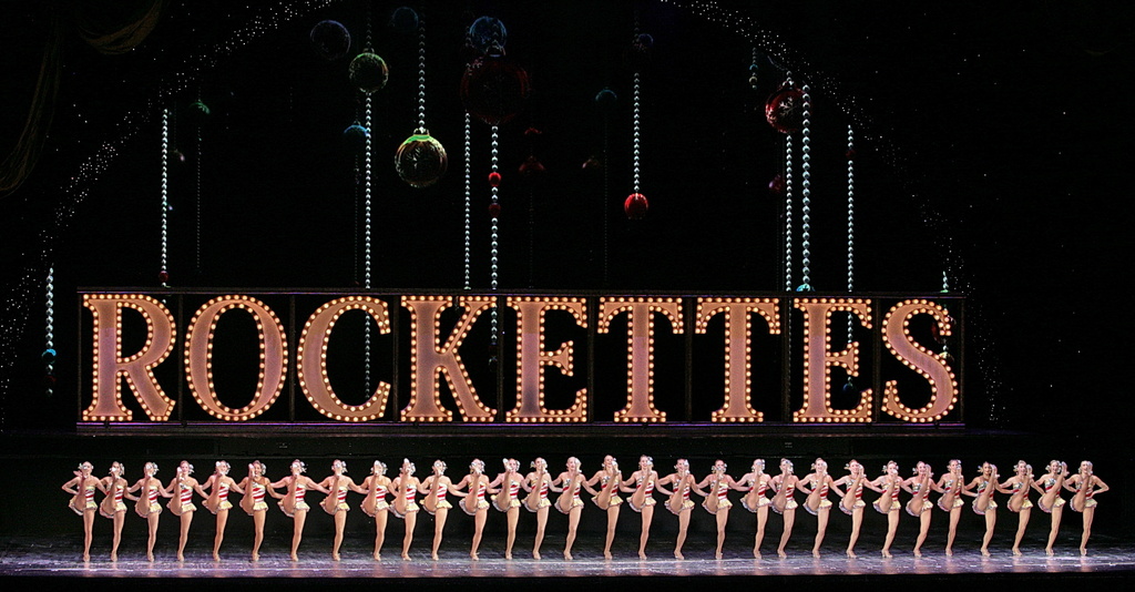 FILE- The Radio City Rockettes perform in the annual "Radio City Christmas Spectacular," marking its 75th year in New York, Nov. 14, 2007. (AP Photo/Bebeto Matthews, File)