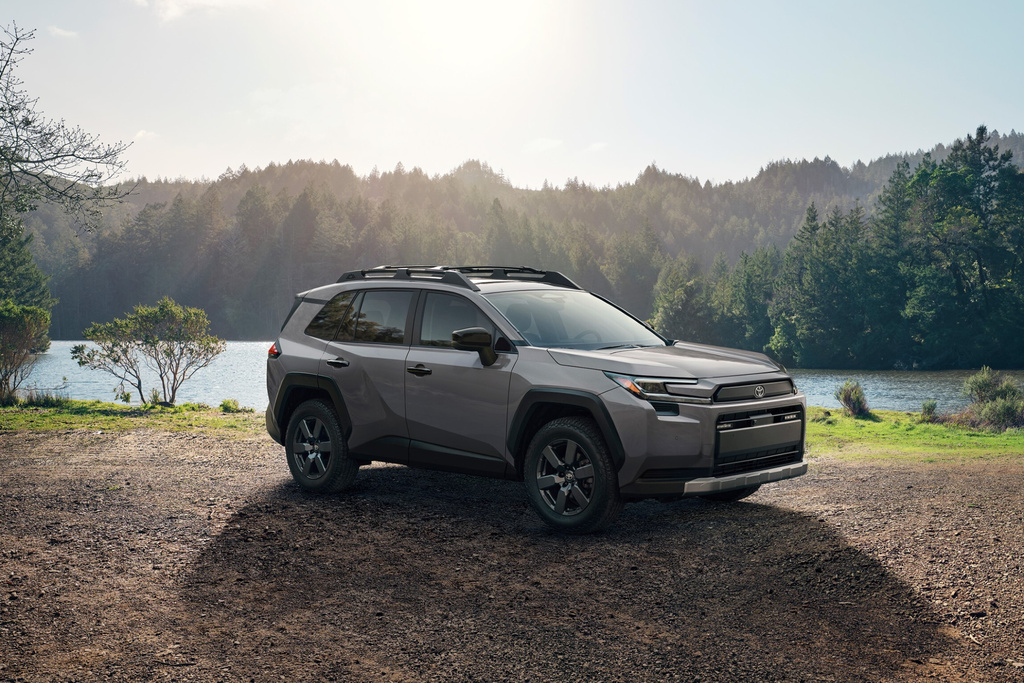 This photo provided by Toyota shows the 2026 RAV4. The new RAV4 is similar to the previous one but has an improved interior and newer technology features. It will also come exclusively with a hybrid powertrain. (Courtesy of Toyota Motor Sales U.S.A. via AP)