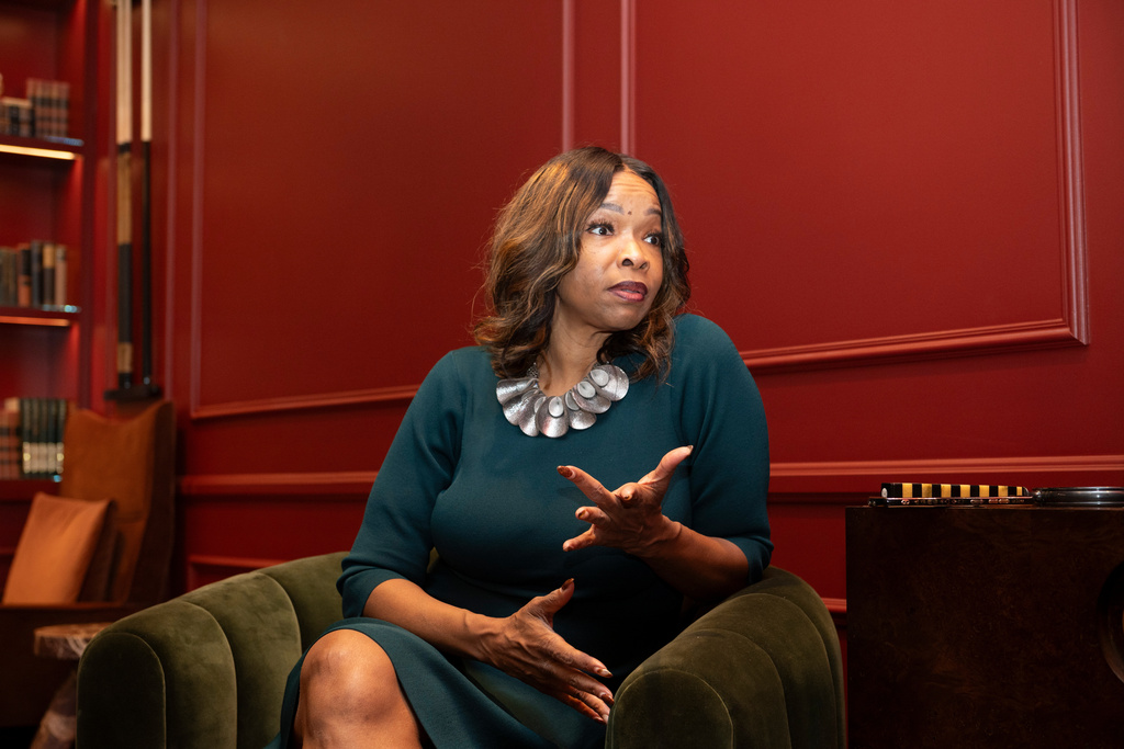 Pastor Jackie Thompson of Allen Temple Baptist Church speaks during an interview on Friday, Nov. 14, 2025, in Oakland, Calif. (AP Photo/Laure Andrillon)