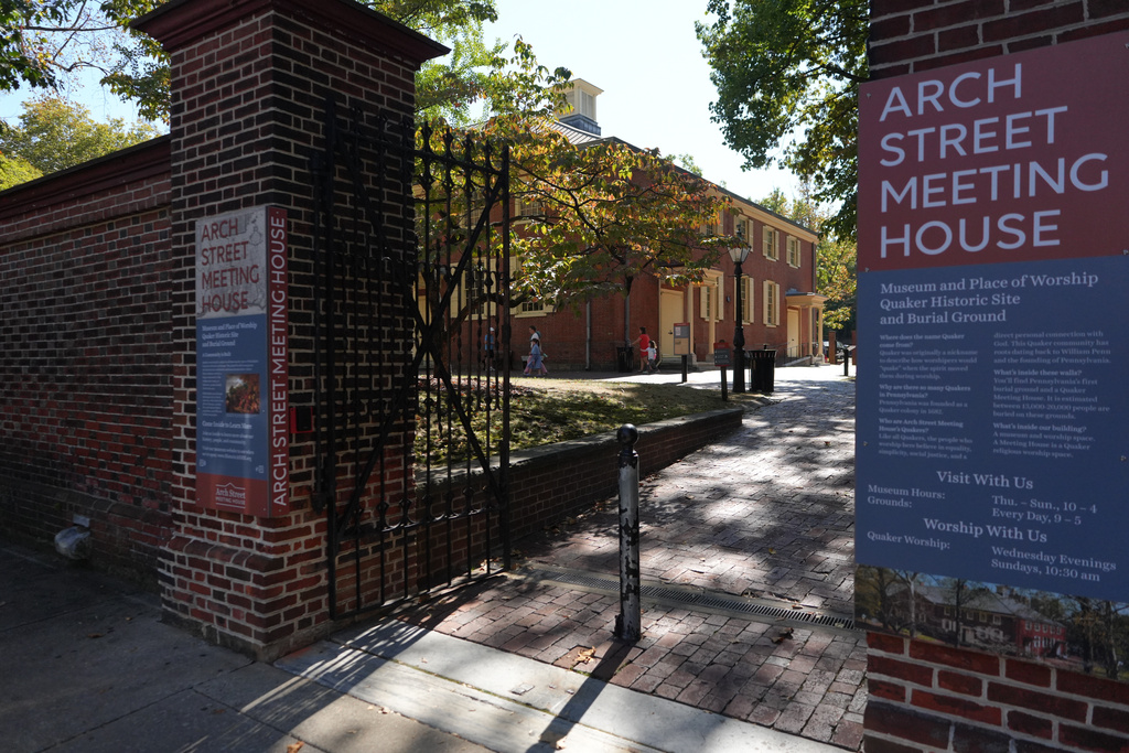 The Arch Street Meeting House in Philadelphia is seen on Oct. 5, 2025. (AP Photo/Luis Andres Henao)