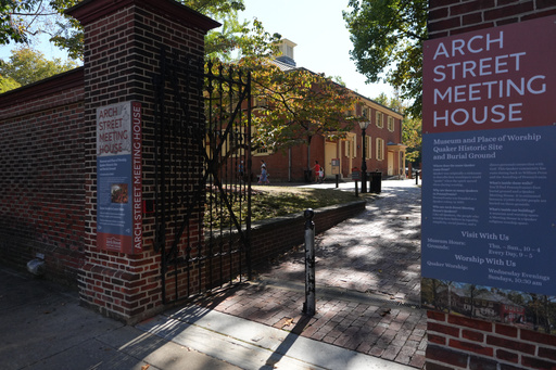 The Arch Street Meeting House in Philadelphia is seen on Oct. 5, 2025. (AP Photo/Luis Andres Henao) The Arch Street Meeting House in Philadelphia is seen on Oct. 5, 2025. (AP Photo/Luis Andres Henao)