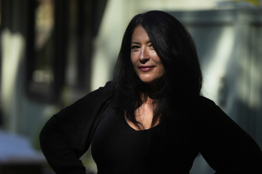 Ada Limón, 24th Poet Laureate of the United States, poses in Sonoma County, Calif., on Friday, Aug. 22, 2025. (AP Photo/Jeff Chiu)
