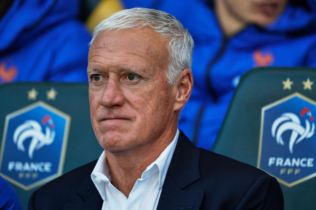 France's head coach Didier Deschamps waits for the start of the international friendly soccer match between France and Ivory Coast in Nantes, France, Thursday, June 4, 2026. (AP Photo/Jeremias Gonzalez)