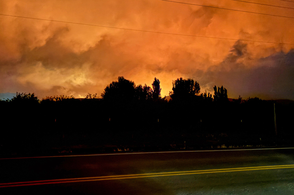 The Iron Fire burns outside near Eureka, Utah, Jun. 20, 2026. (Kelly Wickens/Utah Forestry, Fire State Lands via AP)