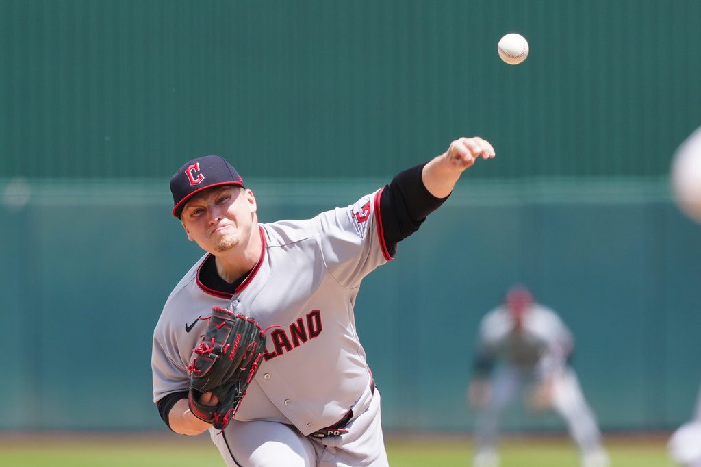 Cleveland Guardians pitcher Parker Messick throws in the first inning during a baseball game against the Athletics, Sunday, May 3, 2026, in West Sacramento, Calif. (AP Photo/Alan Greth)