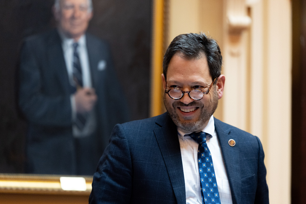 FILE - State Sen. Scott Surovell, D-Fairfax, attends a special legislative session in Richmond, Va., Wednesday, Oct. 29, 2025. (Mike Kropf//Richmond Times-Dispatch via AP, File)