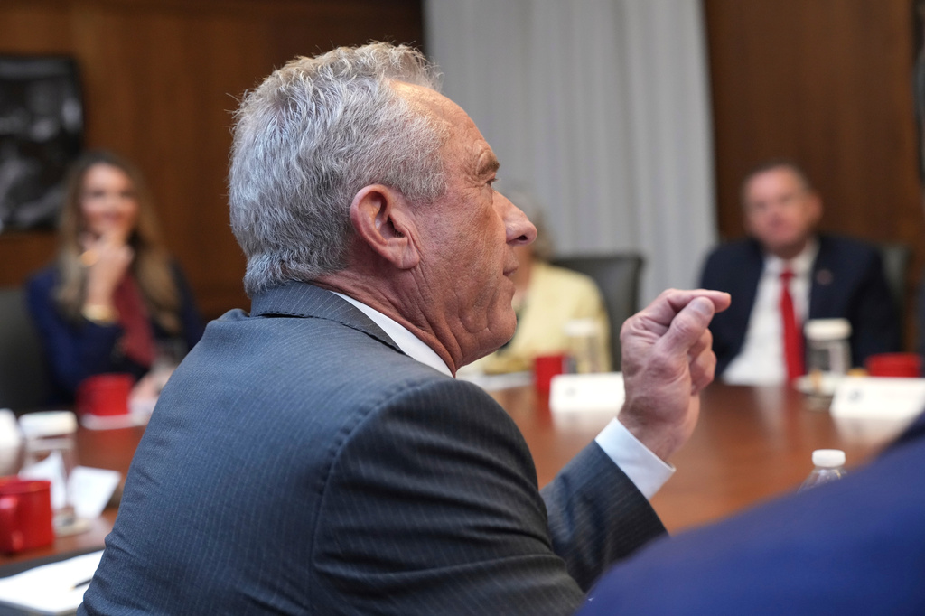 Health and Human Services Secretary Robert F. Kennedy Jr. speaks during a cabinet meeting, Friday, July 31, 2026, at Camp David, the presidential retreat, near Thurmont, Md., Friday, July 31, 2026. (AP Photo/Jacquelyn Martin)