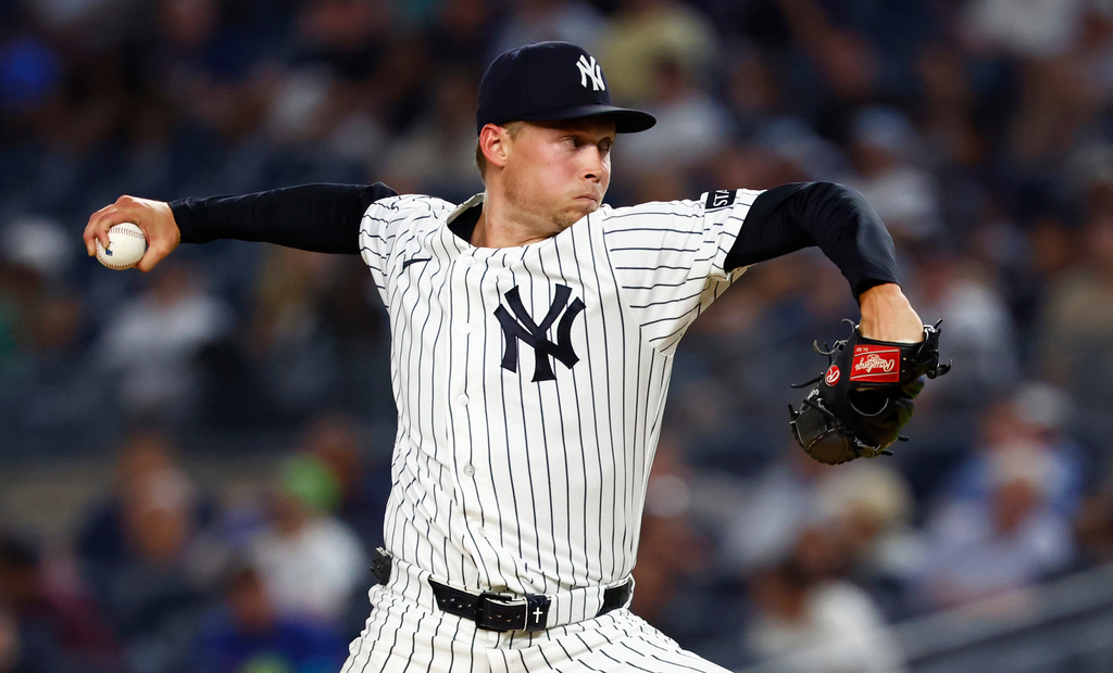 New York Yankees' Will Warren delivers a pitch against the Colorado Rockies during the second inning of a baseball game, Wednesday, Sept. 9, 2026, in New York. (AP Photo/Noah K. Murray)