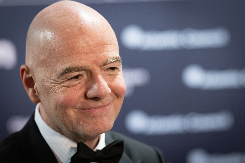 President of the Federation Internationale de Football Association (FIFA) Gianni Infantino arrives at the Global Citizen Awards, Wednesday, Sept. 24, 2025, in New York. (AP Photo/Stefan Jeremiah)
