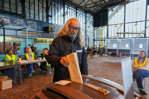 A man casts his ballot at the Kromhout shipyard museum, which is operating as a polling station, during general elections in Amsterdam, Netherlands, Wednesday, Oct. 29, 2025. (AP Photo/Peter Dejong) A man casts his ballot at the Kromhout shipyard museum, which is operating as a polling station, during general elections in Amsterdam, Netherlands, Wednesday, Oct. 29, 2025. (AP Photo/Peter Dejong)