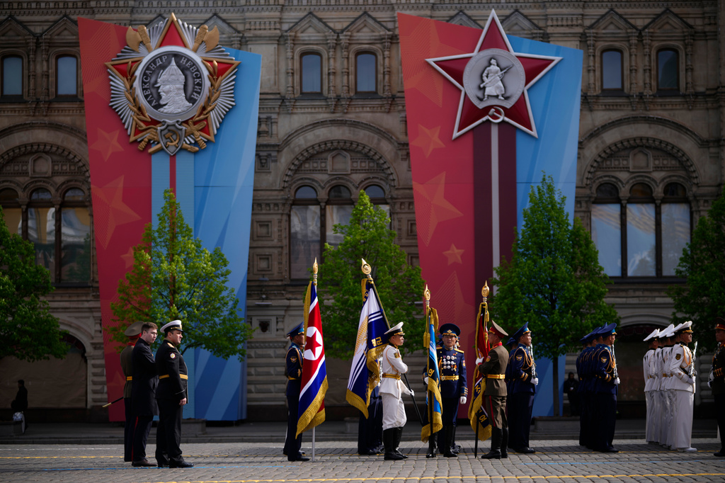 North Korea's servicemen wait for the start of the Victory Day military parade in Moscow, Saturday, May 9, 2026, during celebrations of the 81st anniversary of the Soviet Union's victory over Nazi Germany during the World War II. (AP Photo/Pavel Bednyakov, Pool)