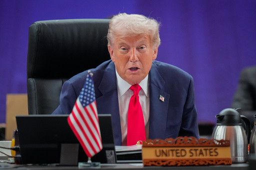 President Donald Trump speaks during the ASEAN US Summit in Kuala Lumpur, Malaysia, Sunday, Oct. 26, 2025. (AP Photo/Vincent Thian, Pool) President Donald Trump speaks during the ASEAN US Summit in Kuala Lumpur, Malaysia, Sunday, Oct. 26, 2025. (AP Photo/Vincent Thian, Pool)