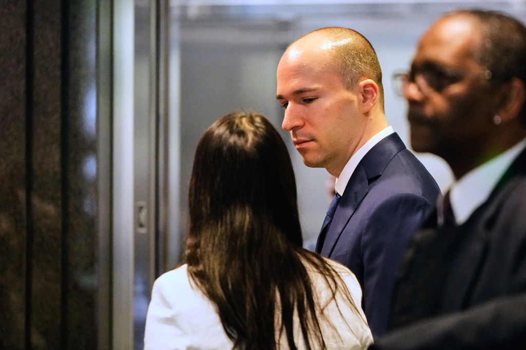 OpenAI president Greg Brockman, center, arrives at the U.S. District Court in Oakland, Calif., Thursday, April 30, 2026. (AP Photo/Godofredo A. Vásquez)