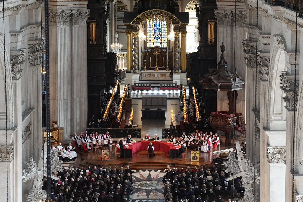 The Confirmation of Election ceremony legally confirming Dame Sarah Mullally as the new Archbishop of Canterbury, at St Paul's Cathedral, central London, Wednesday Jan. 28, 2026. (Gareth Fuller/Pool via AP)