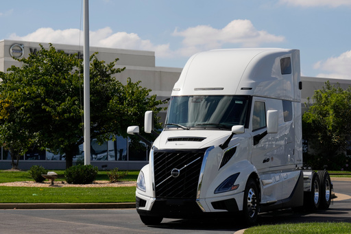 A Volvo truck is seen at a dealership Friday, Sept. 26, 2025, in LaVergne, Tenn. (AP Photo/George Walker IV) A Volvo truck is seen at a dealership Friday, Sept. 26, 2025, in LaVergne, Tenn. (AP Photo/George Walker IV)