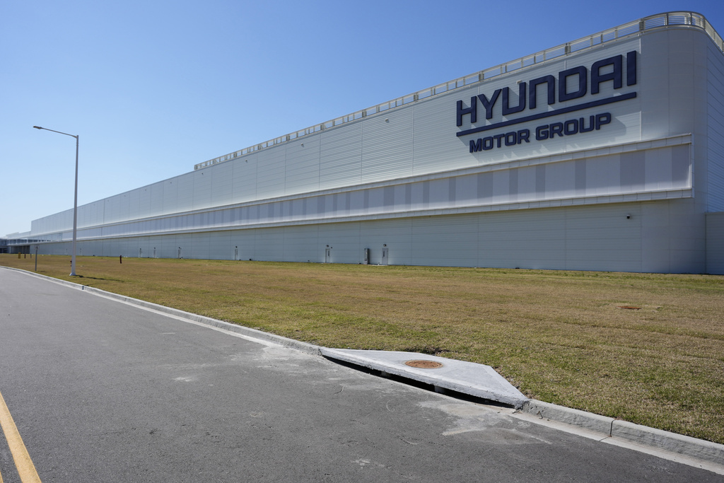 FILE - The Hyundai Motor Group Metaplant America is seen on March 26, 2025, in Ellabell, Ga. (AP Photo/Mike Stewart, File)
