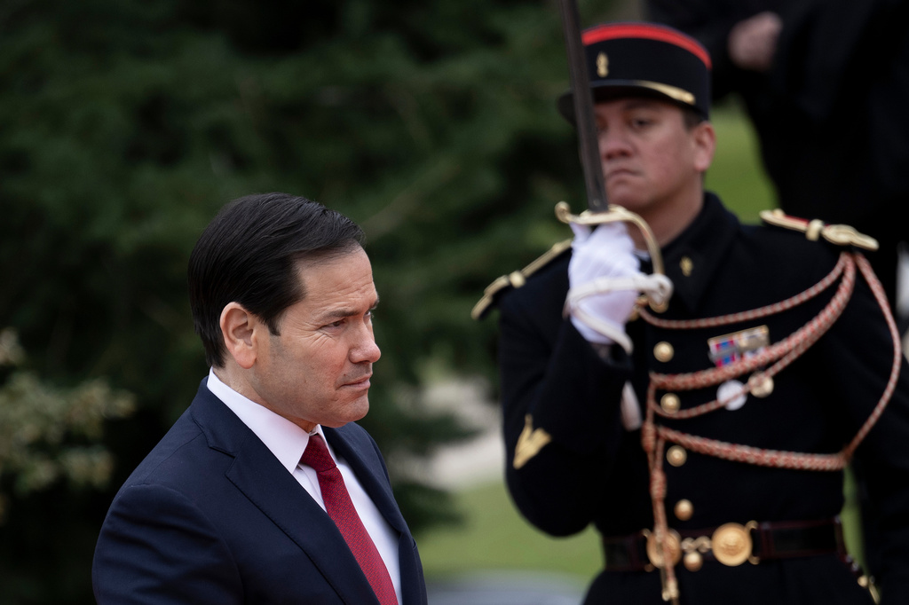 U.S. Secretary of State Marco Rubio arrives to attend a G7 Foreign Ministers' meeting at the Vaux-de-Cernay Abbey in Cernay-la-Ville outside Paris, Friday, March 27, 2026. (Brendan Smialowski/Pool Photo via AP)