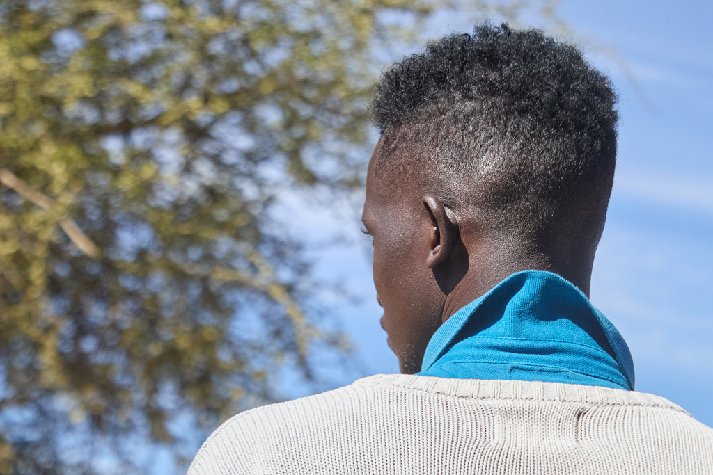 Dr. Mohammed Ibrahim walks at Rwanda refugee camp in Darfur, Sudan, Dec. 22, 2025. (AP Photo/Marwan Mohamed)