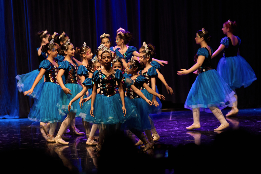 Dancers from Baghdad Ballet Academy perform in a production titled "Mermaid" at Al-Sinbad Theater in Baghdad, Iraq, Friday, Sept. 25, 2026. (AP Photo/Hadi Mizban)