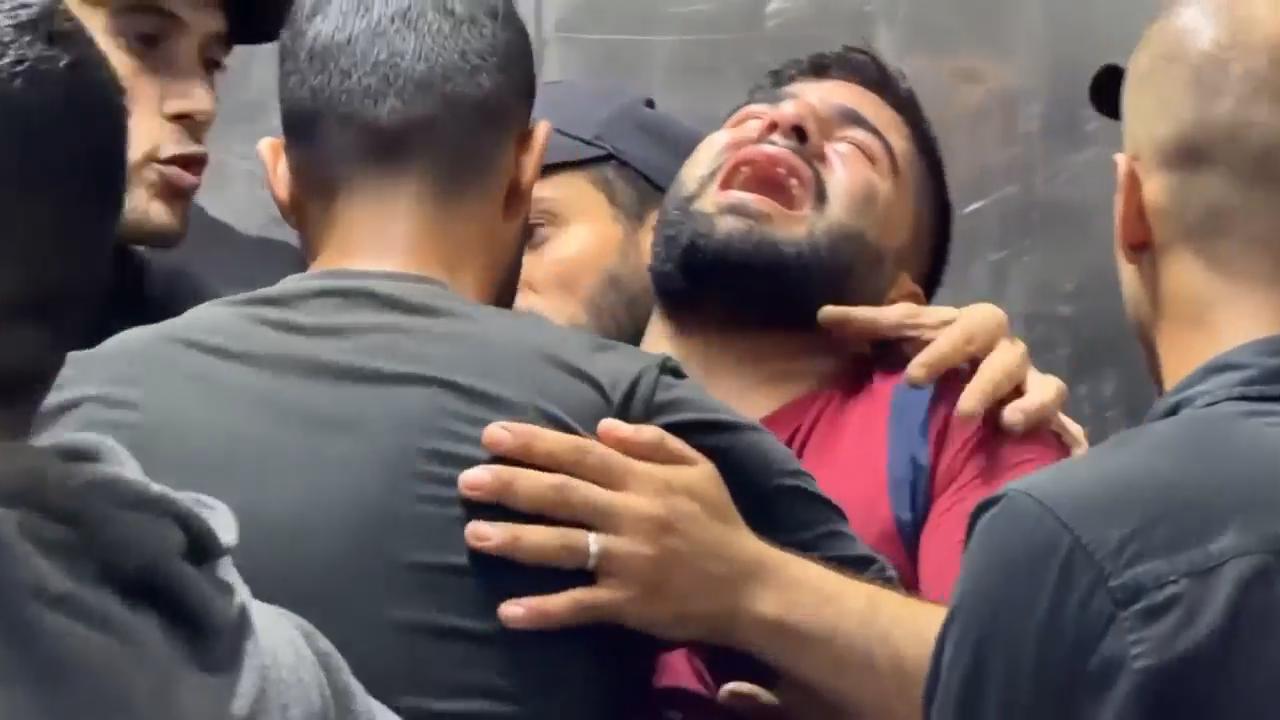 An Israeli strike hit a vehicle in Gaza City on Thursday, killing two and wounding others, according to officials at Shifa Hospital, where the casualties were taken. (Production by Wafaa Shurafa)