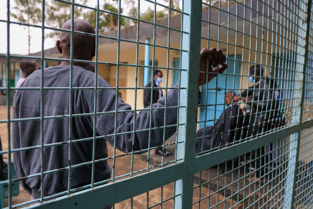 A patient looks on during a grooming session at the largest mental health referral hospital, Mathari in Nairobi, Kenya, Tuesday, June 30, 2026. (AP Photo/Andrew Kasuku)