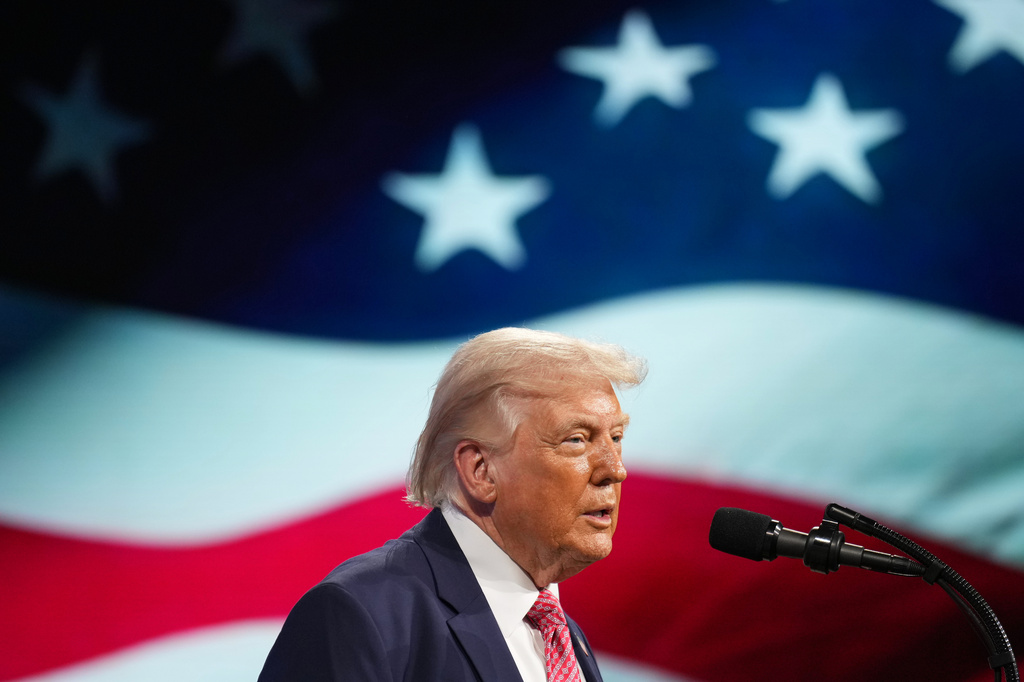 President Donald Trump speaks at the Future Investment Initiative Institute's summit Friday, March 27, 2026, in Miami Beach, Fla. (AP Photo/Mark Schiefelbein)